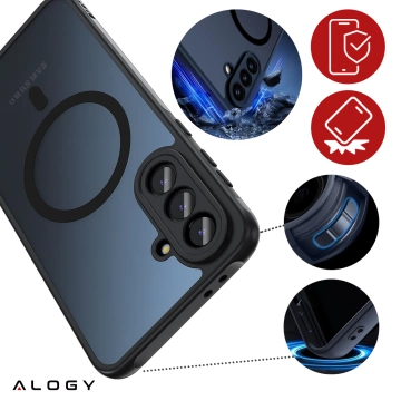 Etui do Samsung Galaxy A36 5G obudowa ochronna na telefon Alogy Matte HybridShield™️ Case Matowe Czarne