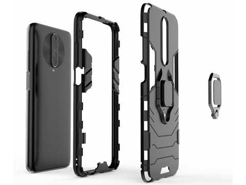 Alogy Stand Ring Armor Hülle für Xiaomi Poco X2 schwarzes Glas