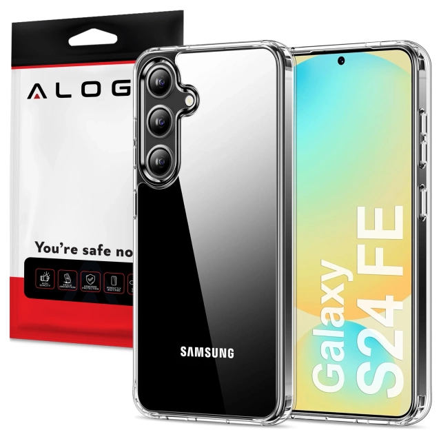 Etui do Samsung Galaxy S24 FE obudowa ochronna na telefon Alogy HybridShield™️ Case Przezroczyste + szkło hartowane
