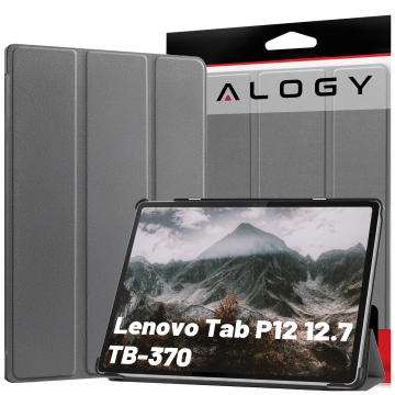 Schutzhülle für Lenovo Tab P12 12.7 TB-370 Tablet, Alogy Book Cover Case, Grau