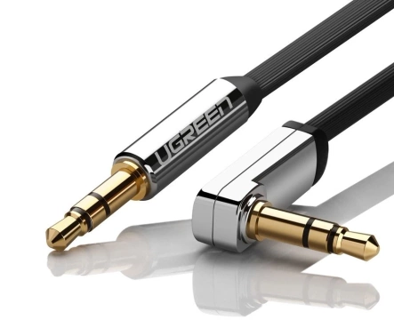 Flachkabel UGREEN Audiokabel AUX 3,5 mm Miniklinke 2m Silber (10599)