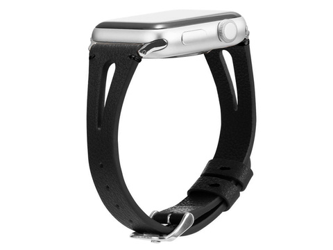 Lederarmband Alogy Leder für Apple Watch 42/44/45 / 49mm Schwarz