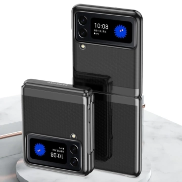 Plating Case Hartschalenhülle mit Metallrahmen für Samsung Galaxy Z Flip 3 schwarz