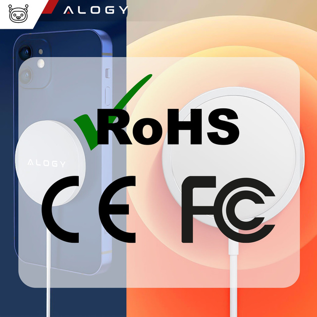 Ładowarka indukcyjna do iPhone 12/13/14/15/16/17 PRO / MAX/ MINI/ ULTRA Alogy do MagSafe bezprzewodowa 20W Biała