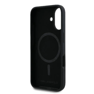 Karl Lagerfeld Hülle für iPhone 16 Plus 6,7" Schwarz MagSafe Hardcase Silikon Karl