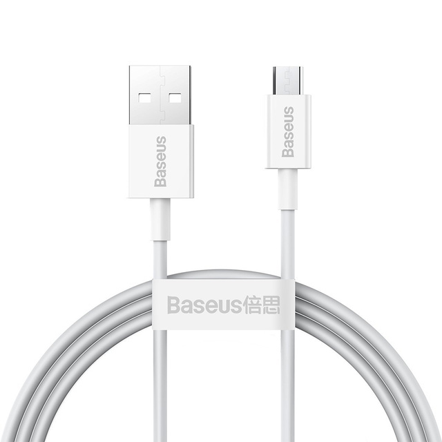Kabel 1m Baseus Superior wytrzymały przewód USB do micro USB 2A Biały