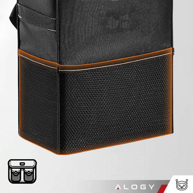 Samochodowy kosz na śmieci Organizer mini śmietnik na zagłówek fotel auta do samochodu czarny 8l torba termiczna Alogy