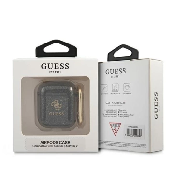 Guess GUA2UCG4GK AirPods decken Czarny / Black Glitter Collection ab
