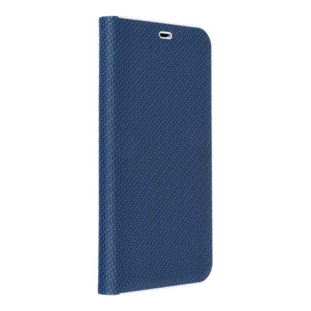 LUNA Book Carbon Holsterhülle für Apple iPhone 15 Pro Max blau