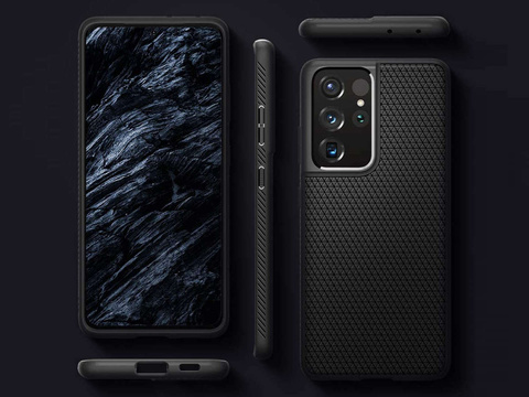 Etui Spigen Liquid Air für Samsung Galaxy S21 Ultra Mattschwarz