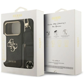 Etui Guess 4G Big Classic Logo Big Strap Metal Buttons do iPhone 17 Pro Czarny