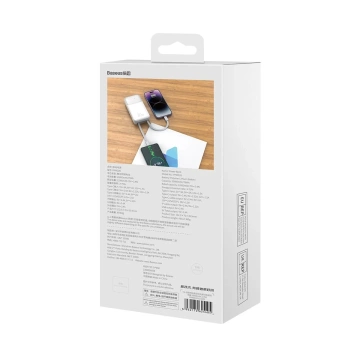 Baseus Comet Series Powerbank mit Display 20000 mAh 22,5 W – weißes USB-A/USB-C-Kabel
