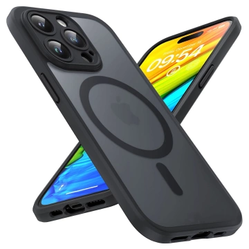 Hülle für Apple iPhone 14 Pro Max Alogy MagSafe Hybrid Matte Case Matte Cover mit Linsenschutz Schwarz