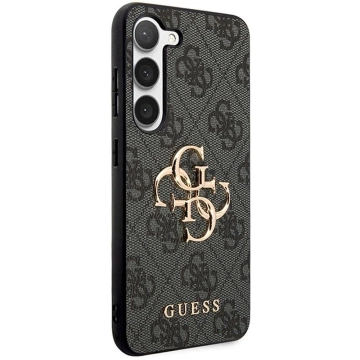 Original GUESS Hardcase GUHCS23FE4GMGGR Hülle für Samsung Galaxy S23 FE (Big Metal Logo / Grau)