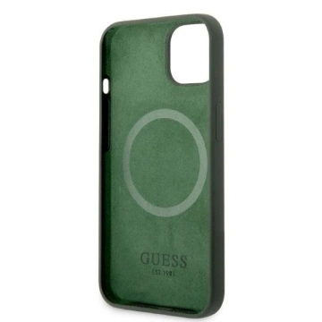 Ratet mal, Handyhülle für iPhone 13 6,1" grün/khaki Hartschale Silikon Logo Plate MagSafe