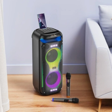 HOCO HA13 Pro Karaoke-Set 60W, RGB LED, 2× TWS-Mikrofone, BT 5.4