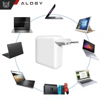 Alogy Universal-Ladekabel für Apple MacBook, 2 m, USB-C auf USB-C, Schnellladefunktion (Power Delivery PD), 96 W, Weiß