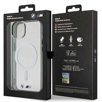 Etui BMW BMHMP14SHCRS für iPhone 14 6.1" transparentes Hardcase Silver Ring MagSafe