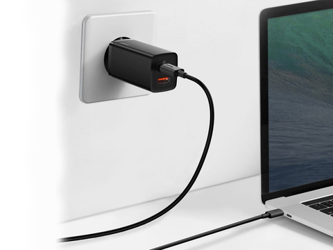 Schnellladegerät Baseus GaN2 Lite USB USB-C 65W EU Schwarz