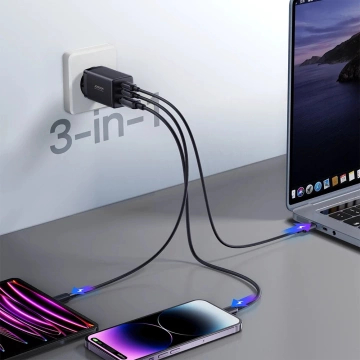 Joyroom TCG01 GaN 65W - Schnellladegerät 2× USB-C USB-A Kabel 100W