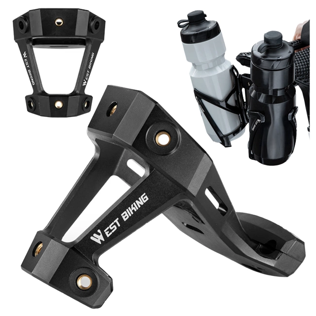 Adapter Rowerowy pod Siodełko – Uchwyt na 2 Koszyki na Bidon, Bike Seat Mount, Montaż do Sztycy, Aluminiowy, Czarny