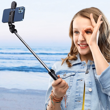Alogy Holder Wireless Selfie Stick Bluetooth faltbares Stativ Mini-Telefonstativ mit LED-Lampe