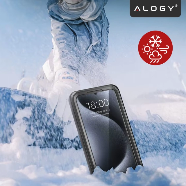 Etui Wodoodporne do Samsung Galaxy A56 5G 2025, Pancerna Obudowa 360° z Przezroczystym Tyłem, Alogy HydroArmor™ IP68 Case – Czarne