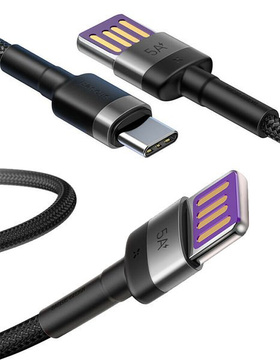 Baseus Kabel Cafule HW QC USB-C Typ C 40W 5A 1M Grau Schwarz