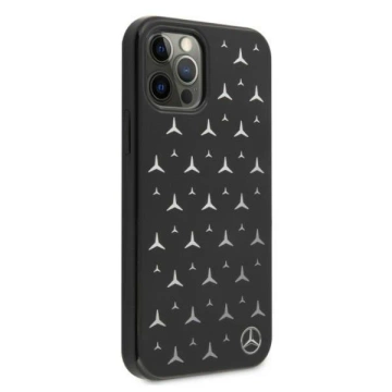 Mercedes MEHCP12MESPBK Schutzhülle für Apple iPhone 12 / 12 Pro 6.1" schwarz/schwarz Hardcase Silver Stars Pattern