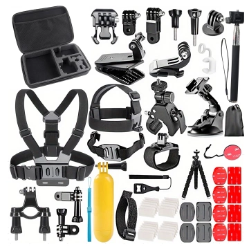 Zestaw Akcesoriów do GoPro Hero 13 12 11 10 9 8 7 6 kamerki sportowej zestaw mocowań Alogy ActionKit™ XXL 58w1 z Etui pokrowcem Walizką