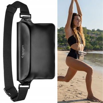 Spigen A621 IPX8 wasserdichte Hülle für Telefon Universal wasserdichte Gürteltasche Schwarz