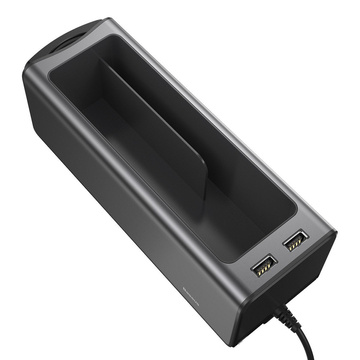 Baseus Deluxe Metall-Auto-Organizer mit Getränkehalter, 2x USB-Aufladung (schwarz)