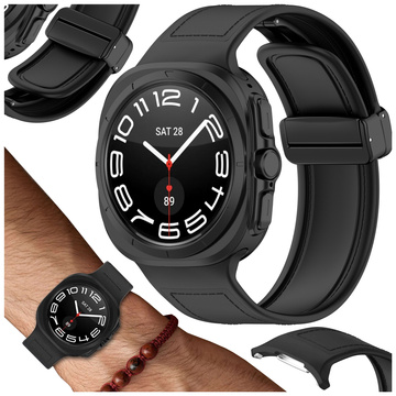 Uhrenarmband Smartwatch-Band für Samsung Galaxy Watch Ultra 47 mm Schwarz