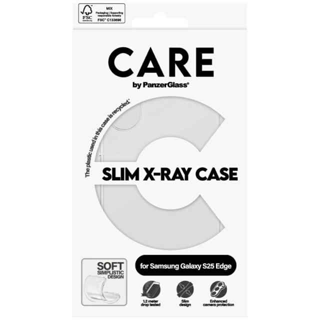 Etui do Samsung Galaxy S25 Edge CARE by PanzerGlass Fashion X-Ray Clear