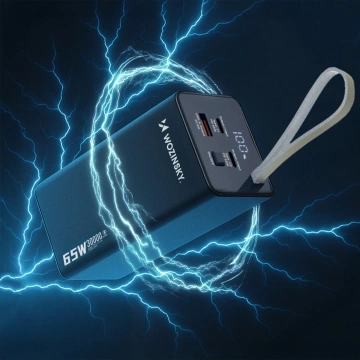Powerbank Wozinsky K65+ 30000mAh 65W USB-C/USB-A Szary