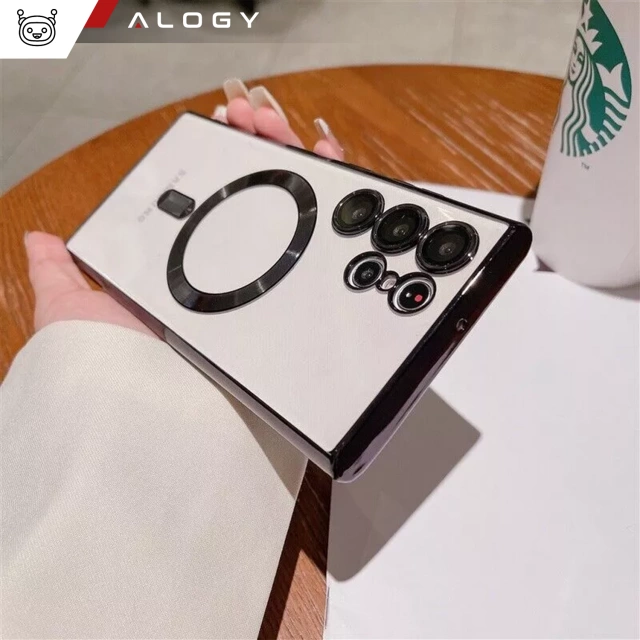 Etui do Samsung Galaxy S25 Ultra Alogy LuxeShield™️ Glamour Luxury Ring obudowa z osłoną aparatów Czarne