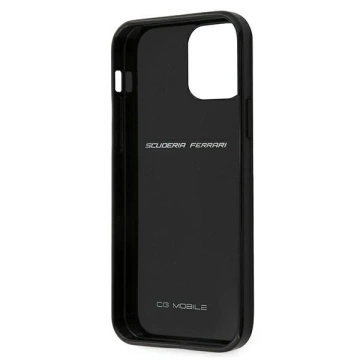 Ferrari iPhone 12 mini 5.4" Hülle schwarz/schwarz Hardcase On Track Real Carbon
