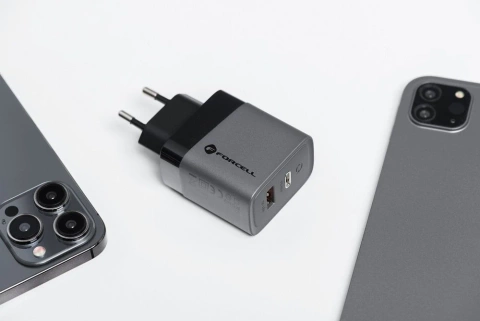 Forcell GaN 45W USB-C USB-A PD QC SFC Wandladegerät Grau