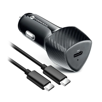 Ładowarka samochodowa Forcell Carbon USB-C PD 20W + kabel USB-C