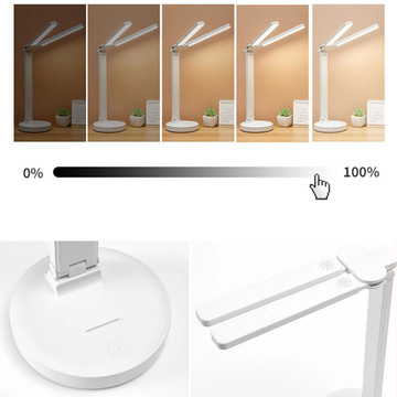 Lampe Alogy Doppel-LED-Schreibtischlampe stehend auf dem Schreibtisch mit Akku Schulzeichner Weiß