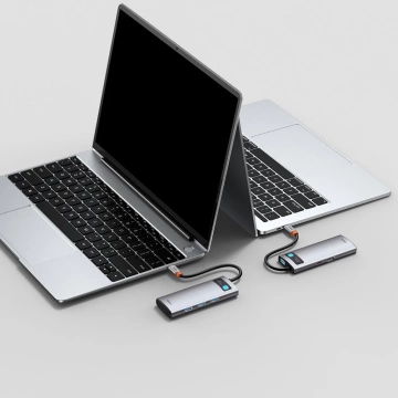 Baseus Metal Gleam Series multifunktionaler USB HUB 5in1 USB Typ C PD 100W HDMI grau (WKWG020013)