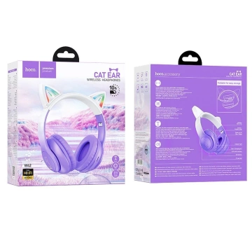 HOCO W42 Katzenohren Lila Trauben Bluetooth Kabellose On-Ear-Kopfhörer