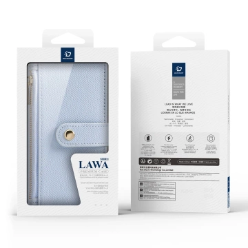 Lederhüllen für iPhone 16 Pro Max Dux Ducis Lawa mit MagSafe Wallet Blau