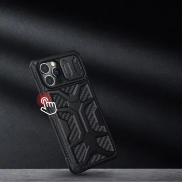 Nillkin Adventruer Case Hülle für iPhone 13 Pro Max gepanzerte Hülle mit Kameraabdeckung schwarz