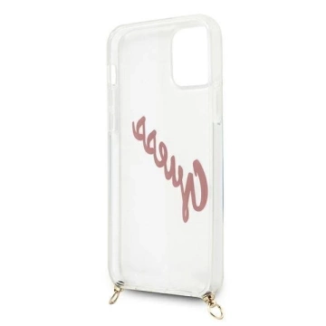 Guess GUHCP12SCRTVSPI iPhone 12 mini 5,4 "pink / pink Hardcase Script Vintage