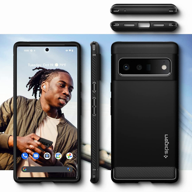 Etui pokrowiec futerał Spigen Rugged Armor do Google Pixel 6 Pro Matte Black