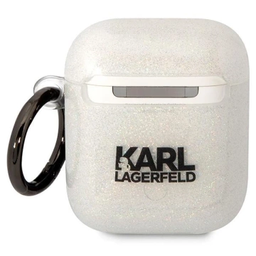 Etui ochronne na słuchawki Karl Lagerfeld do Airpods 1/2 cover transparent Gliter Karl&Choupette