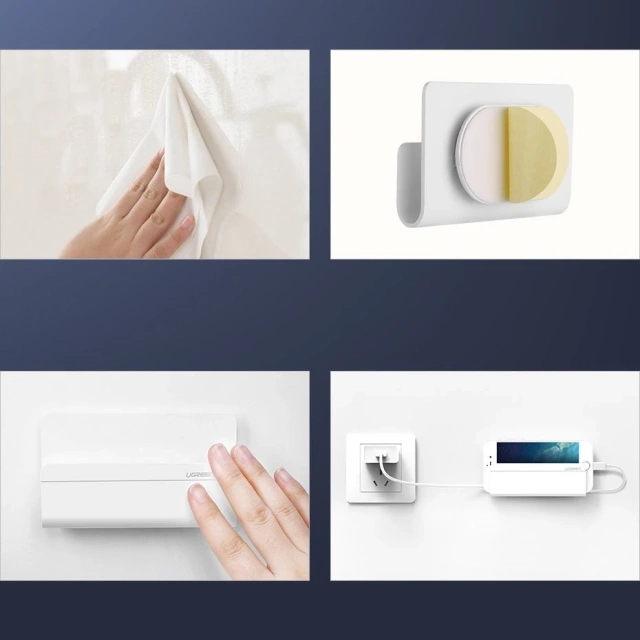 Uchwyt UGREEN ścienny podstawka na smartfona do ładowania biały (30394)