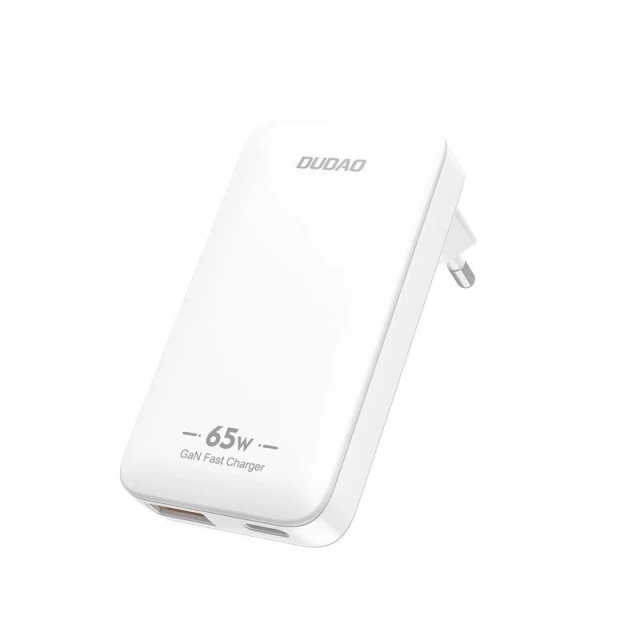 Dudao A65Q 65W GaN Wandladegerät USB-C/USB-A PD EU/US – Weiß