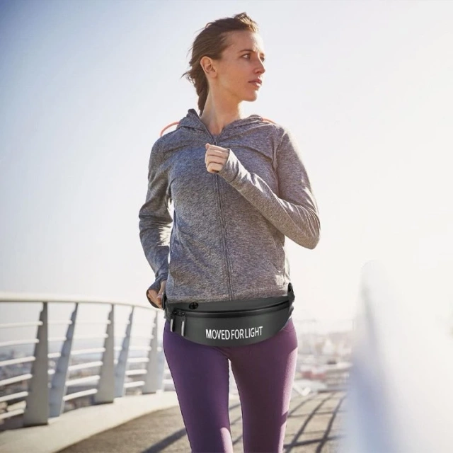 Wodoodporny pas do biegania saszetka nerka na etui na telefon odblaskowa czarny